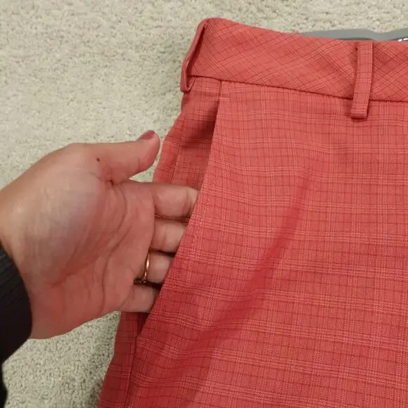 NWT Walter Hagen Mens Perfect 11 Golf Tonal Plaid Shorts Dark Coral Size 32 - Picture 4 of 10